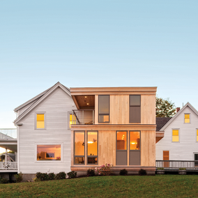 Modern home with mixed exteriors features Marvin Windows